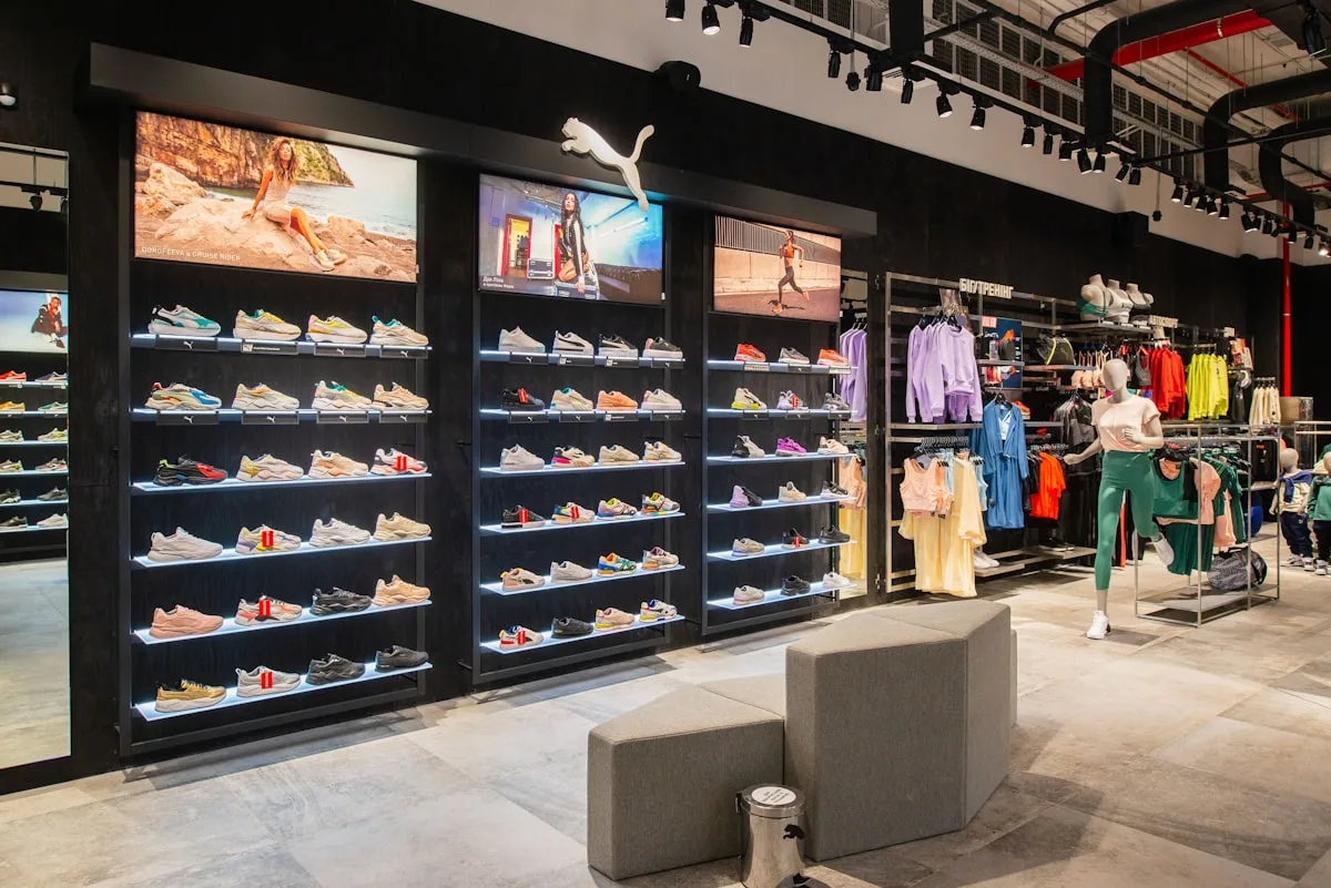 A display of shoes in a store — we pay for beauty in physical objects, why not digital ones?